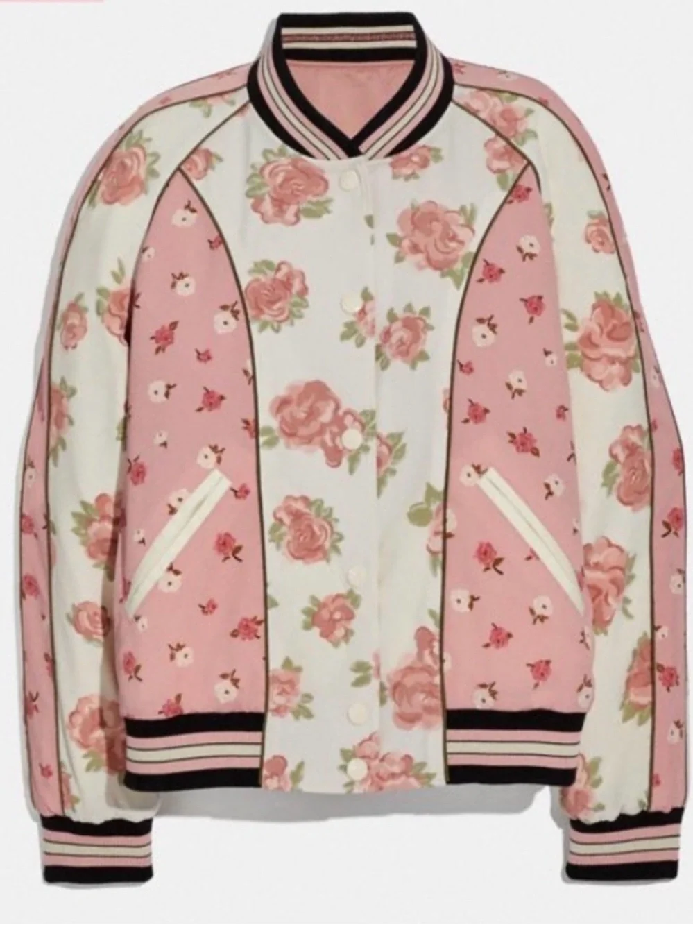 Coach Reversible Satin Varsity Jacket,